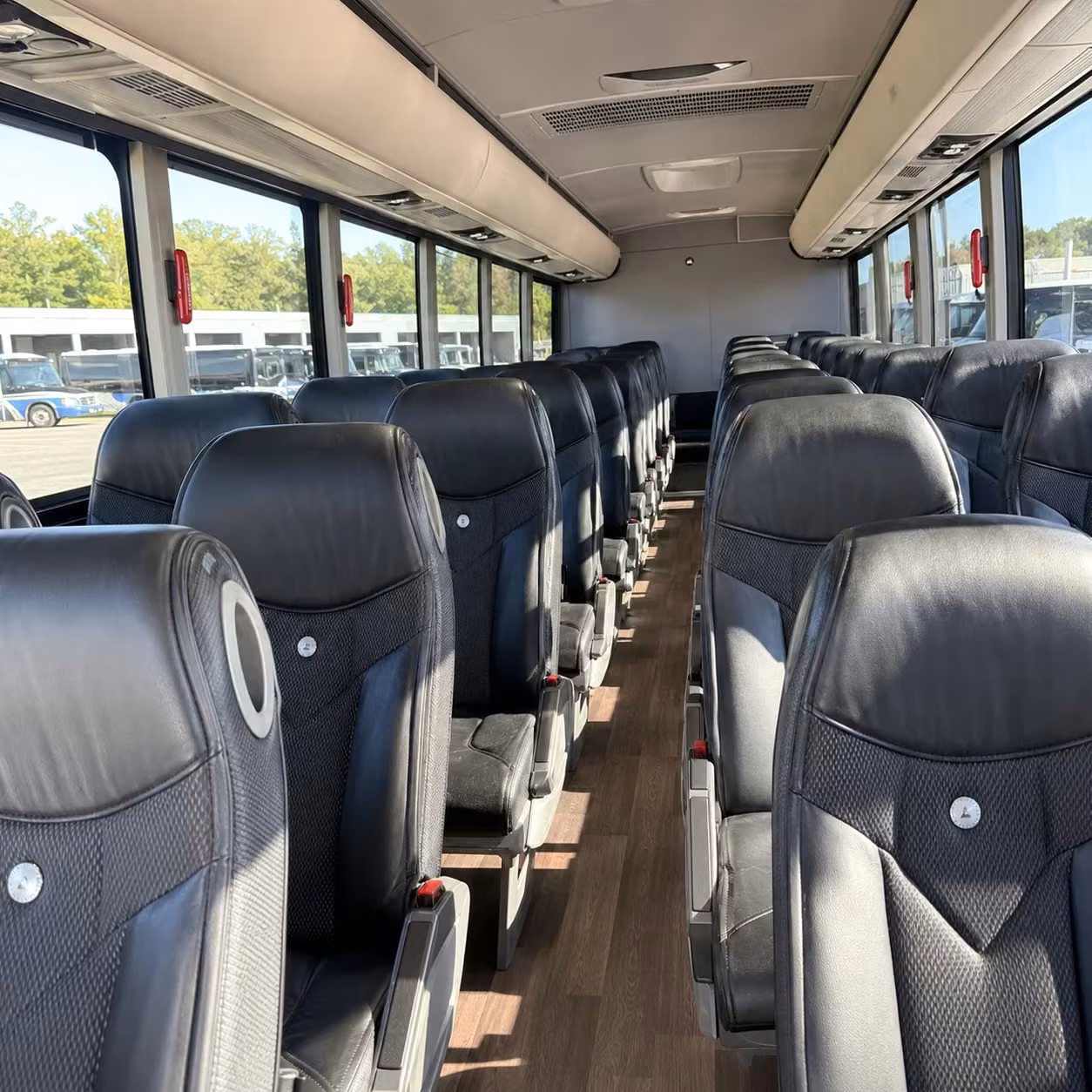 hoover charter bus rental interior
